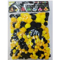 פונפונים דבורה מיקס 3 צבעים וגדלים (300 יח')