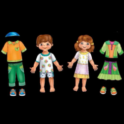 ערכת קישוט והמחשה ילד ילדה ענק