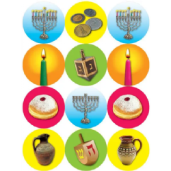 מדבקות סמלי חנוכה 30 מ"מ 10 דף