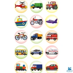 מדבקות כלי תחבורה 30 מ"מ 10 דף